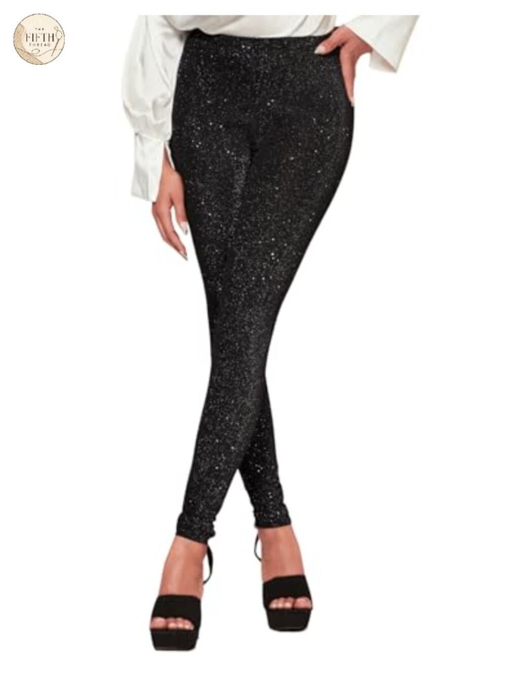Floerns High Waisted Sequin Glitter Leggings Party Yoga Pants